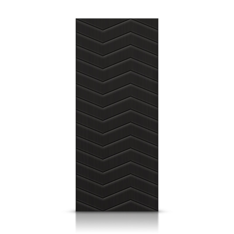 Porte standard à panneaux en bois, 24 po x 80 po, Noir