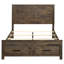 Grand lit de rangement brun doré rustique