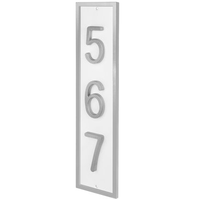 Royal Shade Flush Mount Vertical AFramed Aluminum Address Plaque – Customized 3/4/5-Digit House Numbers for Stylish Indoor and Outdoor Spaces