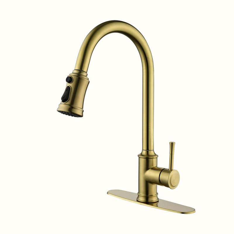 HOOSENG Pull Down Touch Kitchen Faucet, Brushed Gold