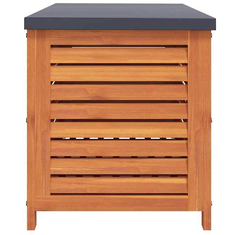 Garden Storage Box Reddish-Brown Solid Eucalyptus Wood Medium Outdoor Storage Chest