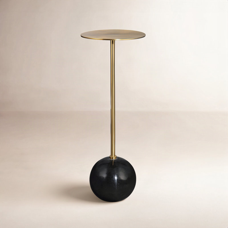 Chaniece End Table, Brushed Brass/Black