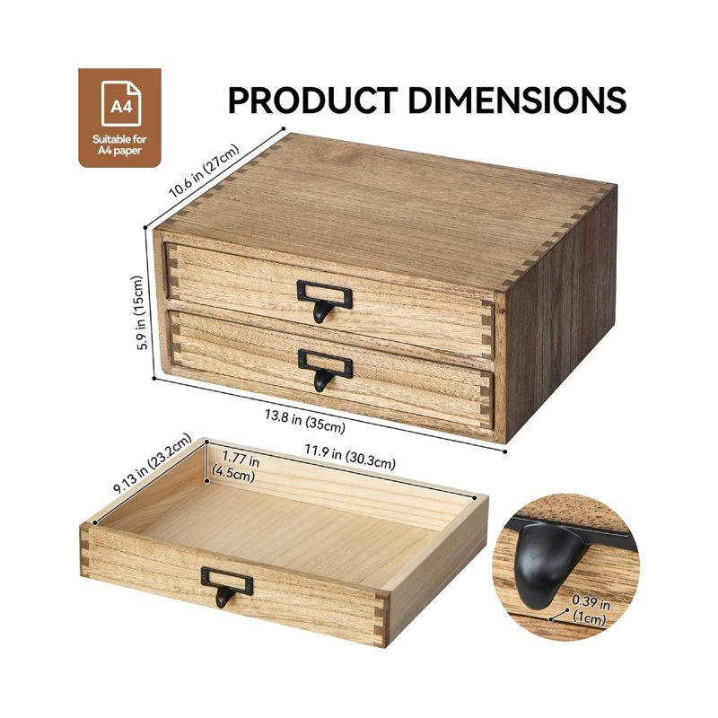 Solid Wood Desk Organiser
