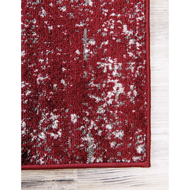 Tapis floral bourgogne Brandt, Rectangulaire 7 pi 1 po x 10 pi