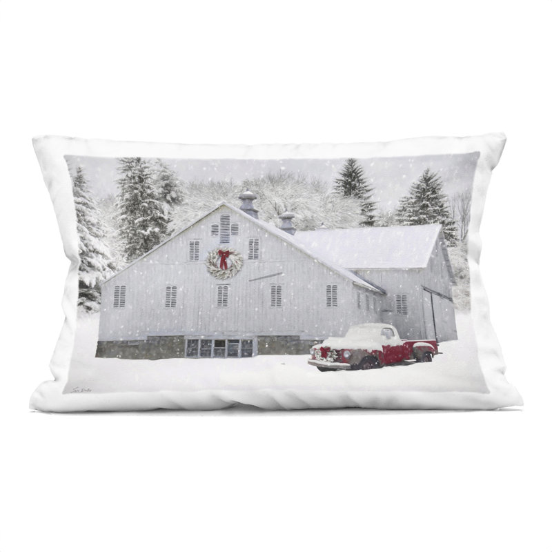 Coussin Truck & Snowy Farmhouse