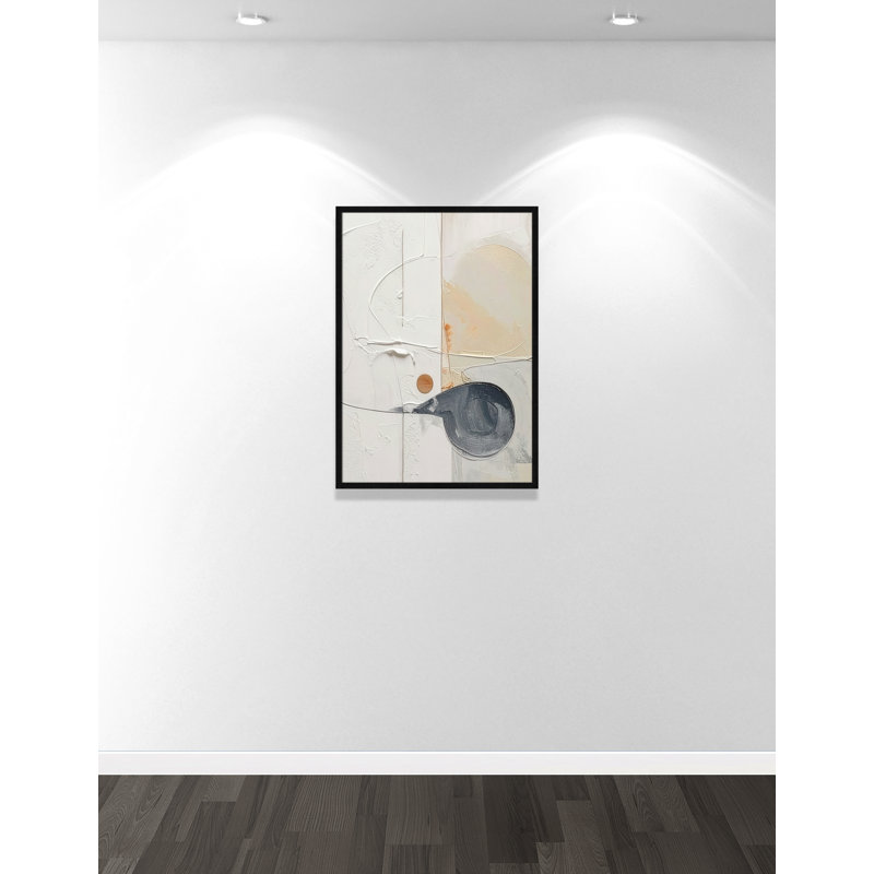 «Plastering III» par Alonza Saunders, L 25,5 po x H 35,5 po, Grain de bois noir, Impression encadrée