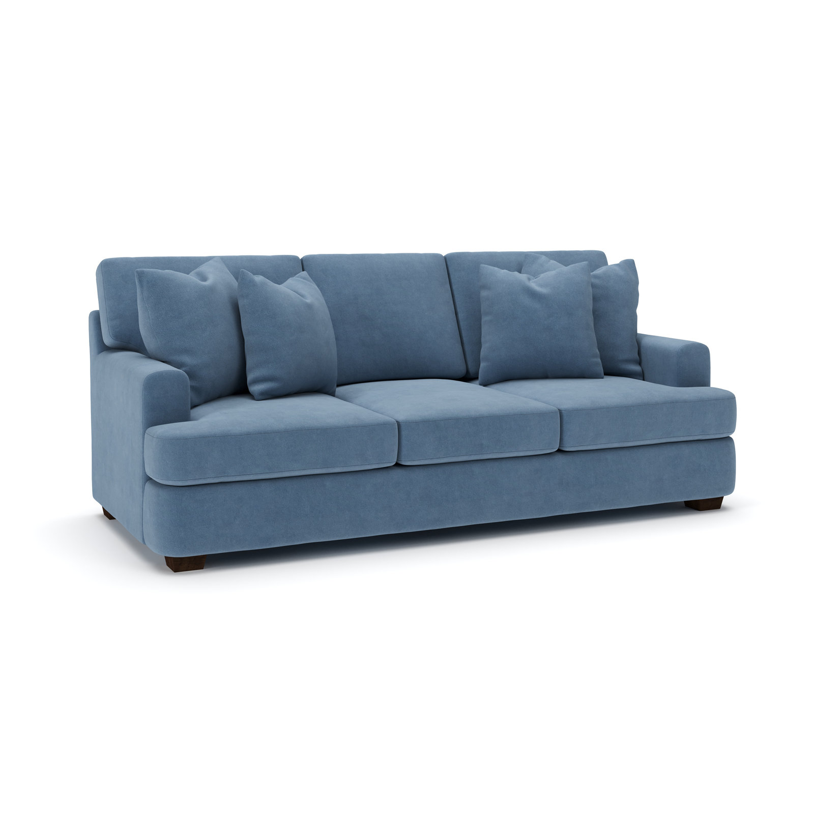 Emilio 90'' Upholstered Sofa, Bella Ocean Performance Velvet