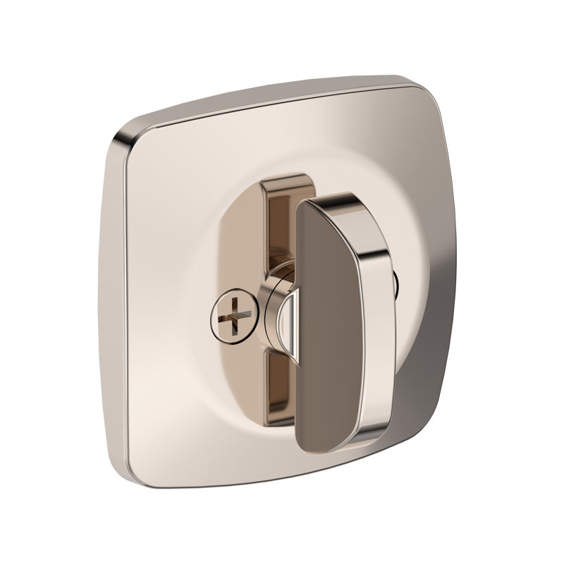 Soft Square Deadbolt Single Cylinder Deadbolt in Lifetime (PVD) Satin Brass, Lifetime (PVD) Polished Nickel
