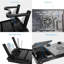 Table pour ordinateur portable pliable pour ordinateur portable avec ventilateur et panneau de souris à DEL, 4 ports USB et plateau de collation pour déjeuner avec rainure de rangement pour le bureau personnel