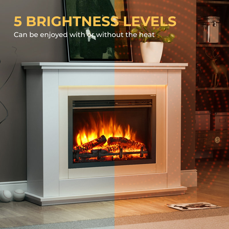 Mathilde Castleton Fires & Fireplaces 100cm W White Electric Fireplace with 6824.3 BTU