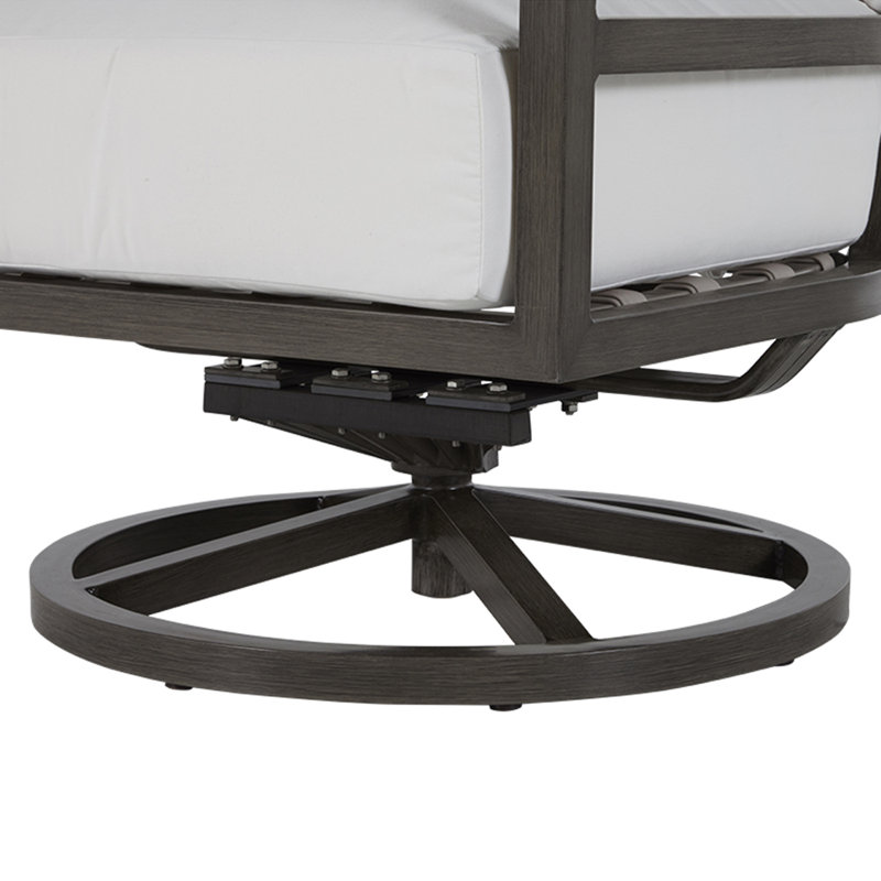 Santa Barbara Swivel Patio Chair, Welt, Herringbone Sand, Standard Plus