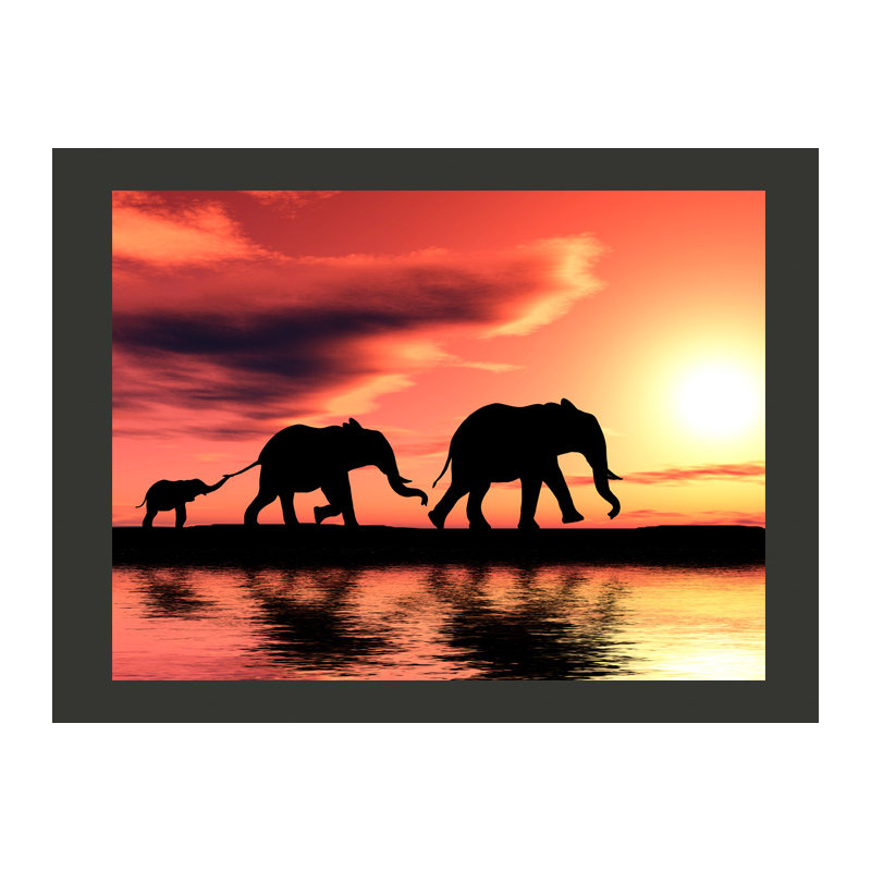 Elephants Families 2.31m x 300cm Wallpaper, 300 cm L x 231 cm W