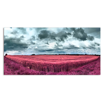 Paysage de forêt fantaisiste rose et mauve - photographie sur toile