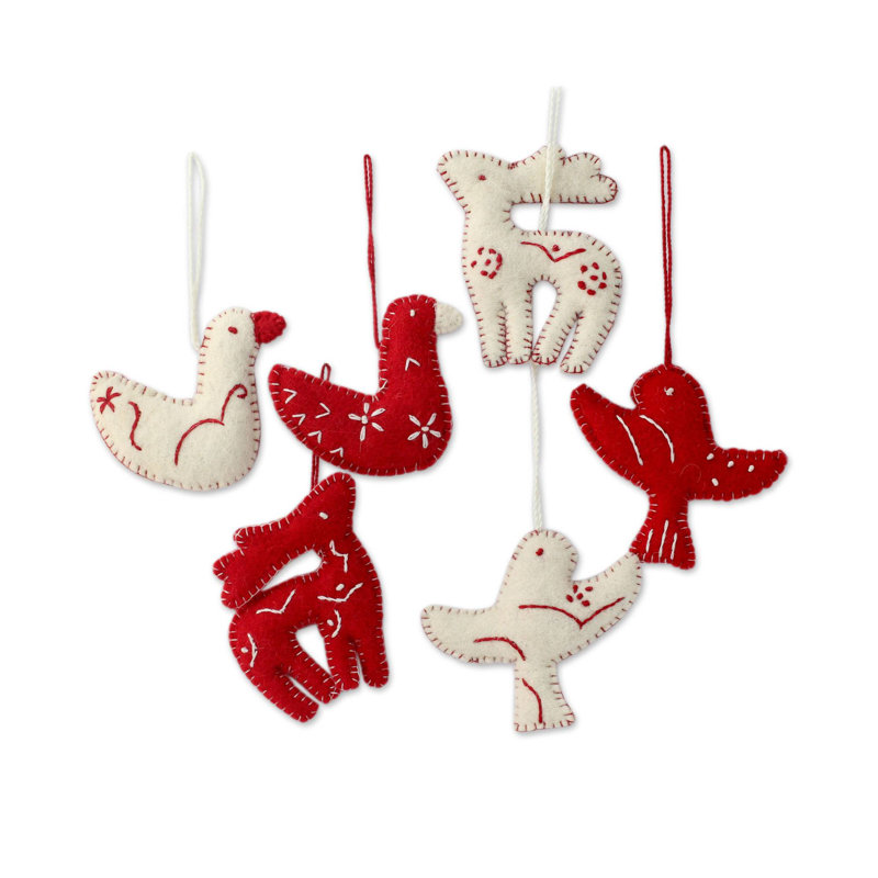 Ensemble d’ornement figurine suspendue en laine 6 pièces de voeux de noël
