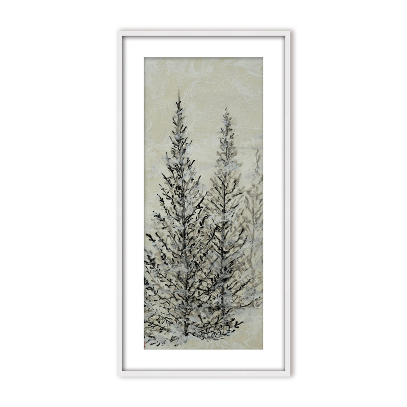 Nature Inspired "Silent Pines" Canvas Wall Art By , 48" H x 24" W x 1.125" D, Framed Print, Brown