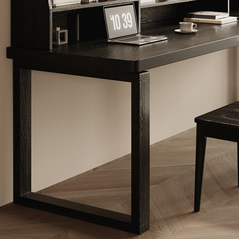 Bureau d'écriture rectangulaire en bois massif noir, H 29,53 po x l 62,99 po x P 23,62 po