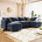Versatile 6-Piece Modular Sofa Bed With Storage-69086768
