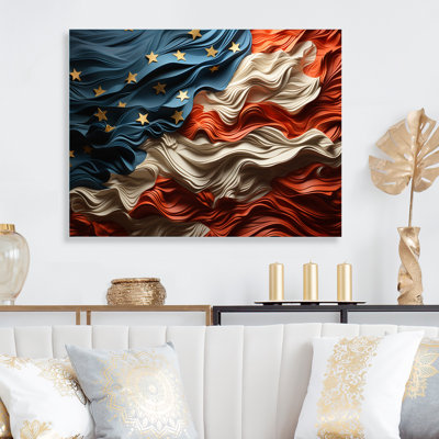 Modern USA Flag II - Flag Print on Metal