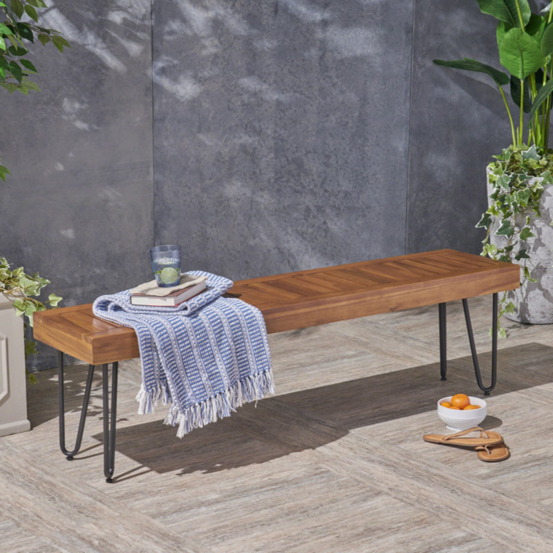 Picnic Bench,industrial wood and metal bench , Teak