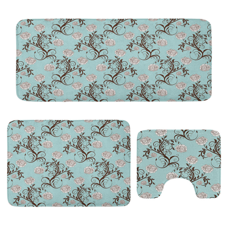  Ensemble de tapis pour salle de bain Victorian 3 pièces