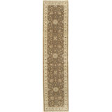 Hand Knotted Wool Floral Area Rug in Brown