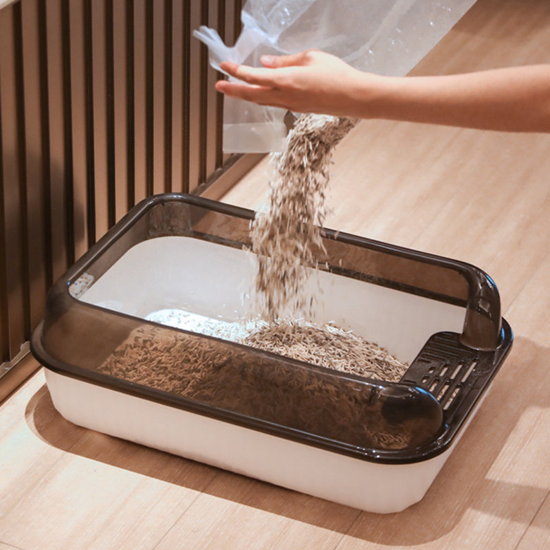 Asherton Plastic Standard Cat Litter Box with Litter scoop