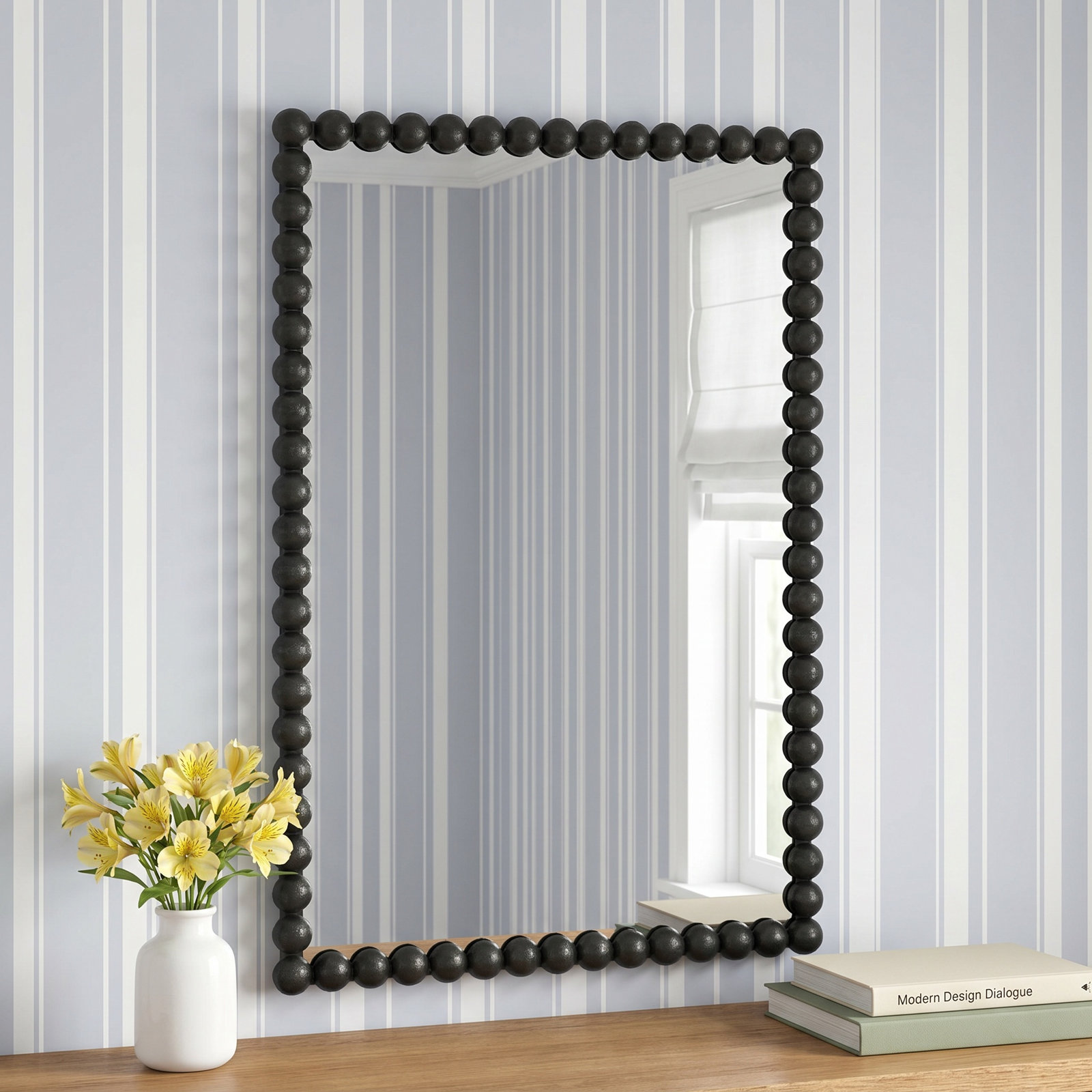 Sanne 24" Vanity Mirror, Satin Black, 30" H x 20.5" W