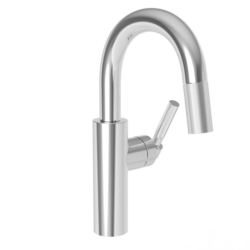 Muncy Single Handle Pull Down Bar Faucet, Polished Chrome