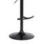 Tabouret de bar réglable en bois noir en tissu gris clair avec métal noir-197276941