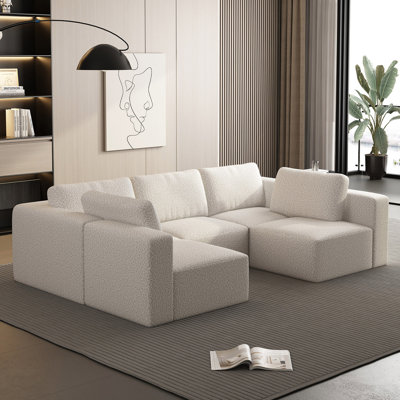 104,32 * 70,86 Canapé-lit modulaire modulaire, canapé modulaire avec méridienne et repose-pieds, ensemble modulaire convertible en forme de U