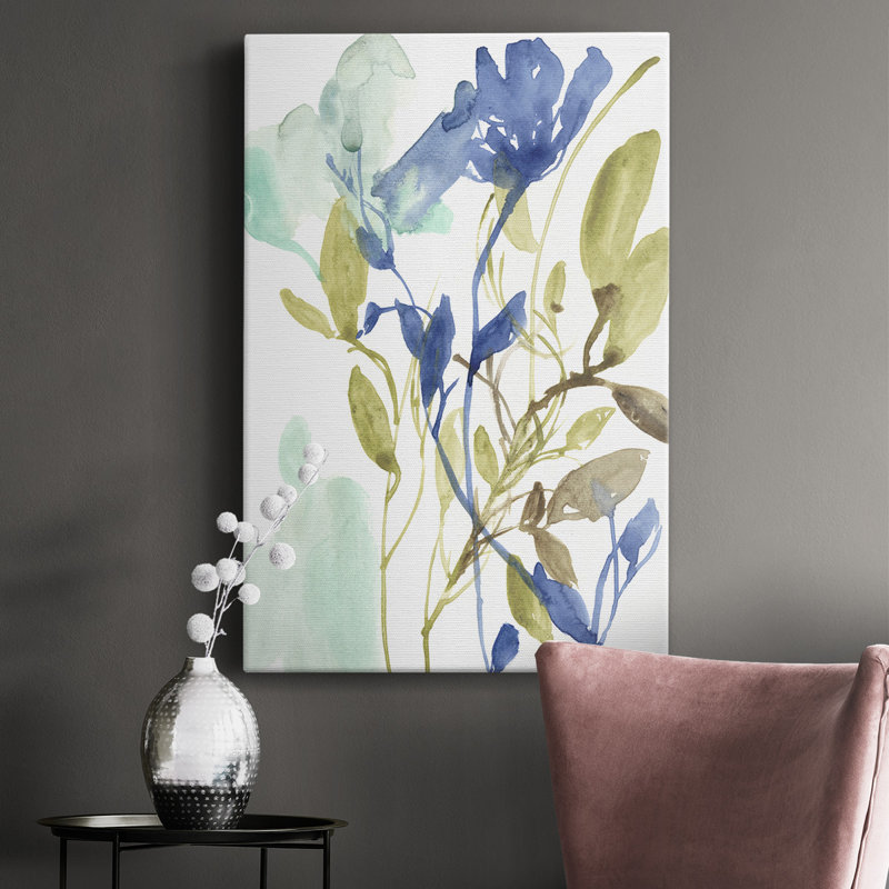 Cobalt & Ole Bouquet - Impression sur toile tendue, L 12 po x H 18 po