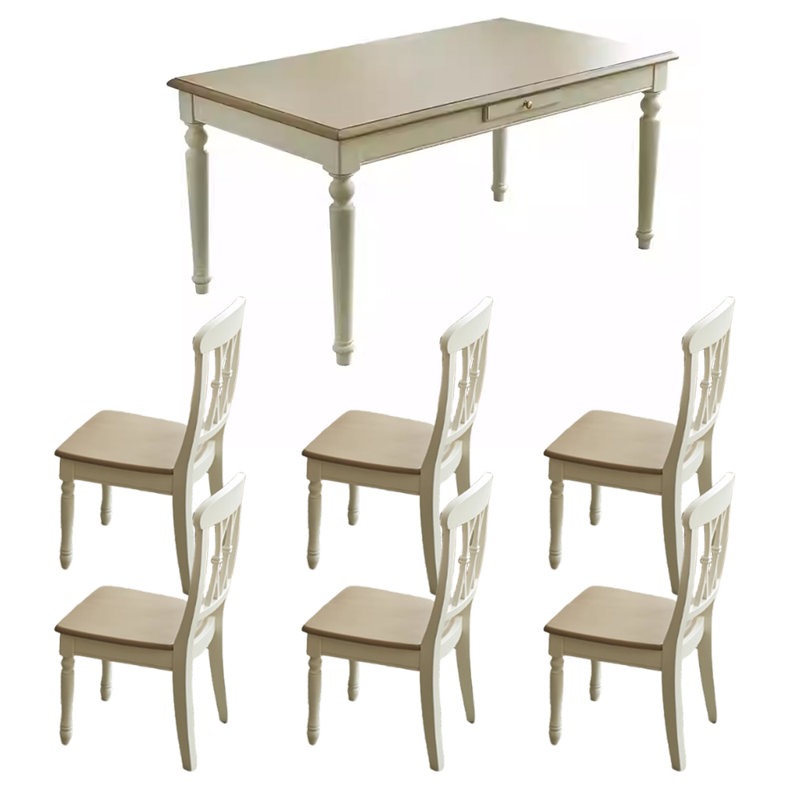 Ensemble de table de salle à manger élégant en noyer de qualité, H 29,92 po x L 59,05 po x l 35,43 po