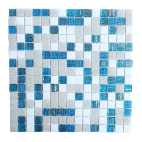 Bon Appetit 0.75" x 0.75" Glass Mosaic Tile in Turquoise Splash