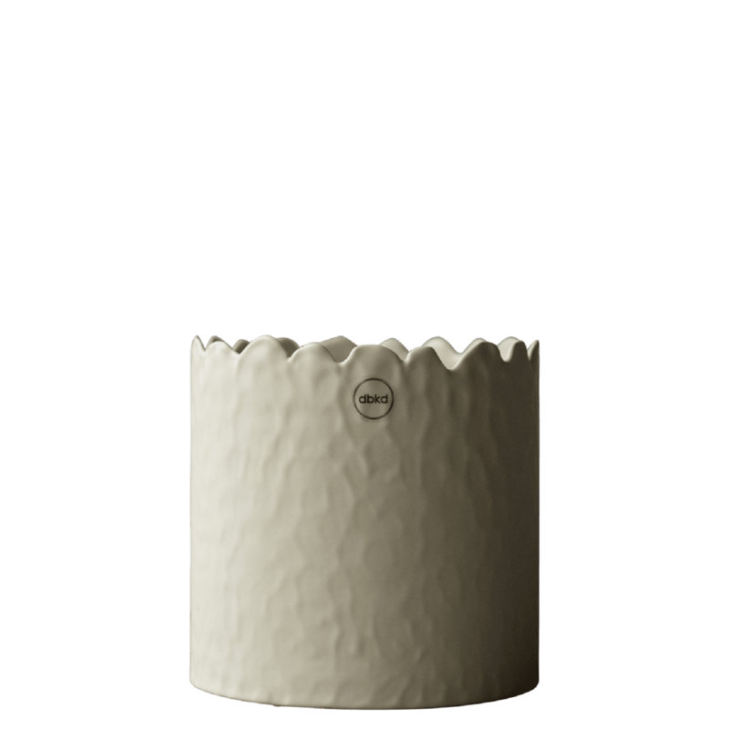 Flowery Pot Small, Creme 