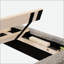 Structure de lit plateforme tapissier gris
