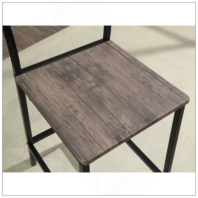 Table de salle à manger de style industriel 5 pièces, Brun antique