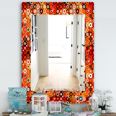 Style disco avec mode rond et cercles et miroir mural contemporain