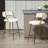 (SET of 2) 26'' Counter height bar stools Corduroy kitchen island counter bar stool with back, base and footrest-1178073543-1178418944