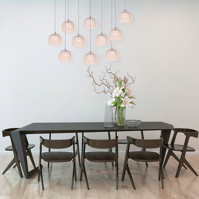 Bristow 10 - Light Nickel Cluster Pendant