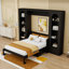 Queen Wood Murphy Bed with Storage Drawers, Shelves and LED Light Strips-115294557