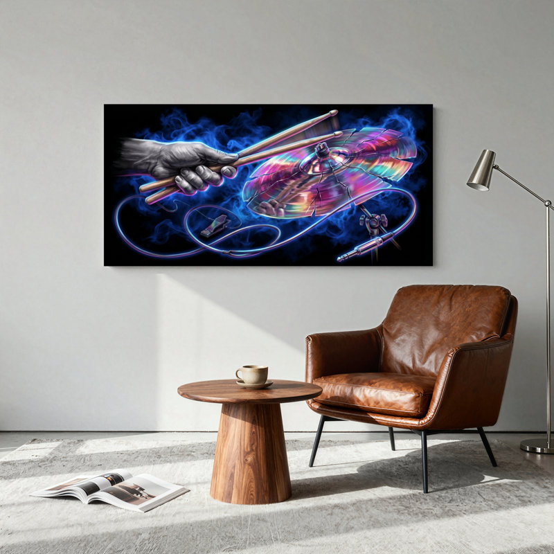 Ensemble de 1 tableau sur toile « Énergie de batterie », 32“W x 16”H, Wrapped Canvas