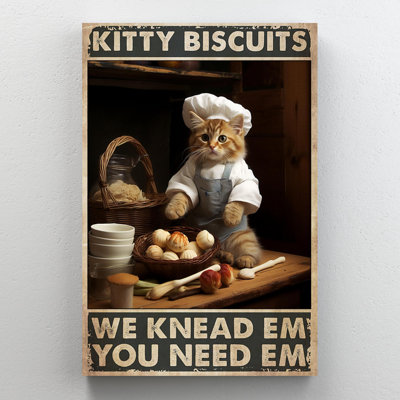 Lippincott Kitty Biscuits On Canvas Print