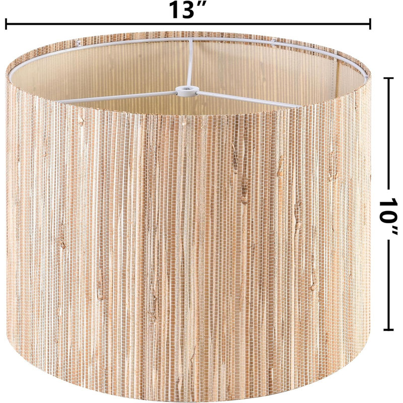 Abat-jour tambour en bois H 10 po x l 13 po (ensemble de 2)