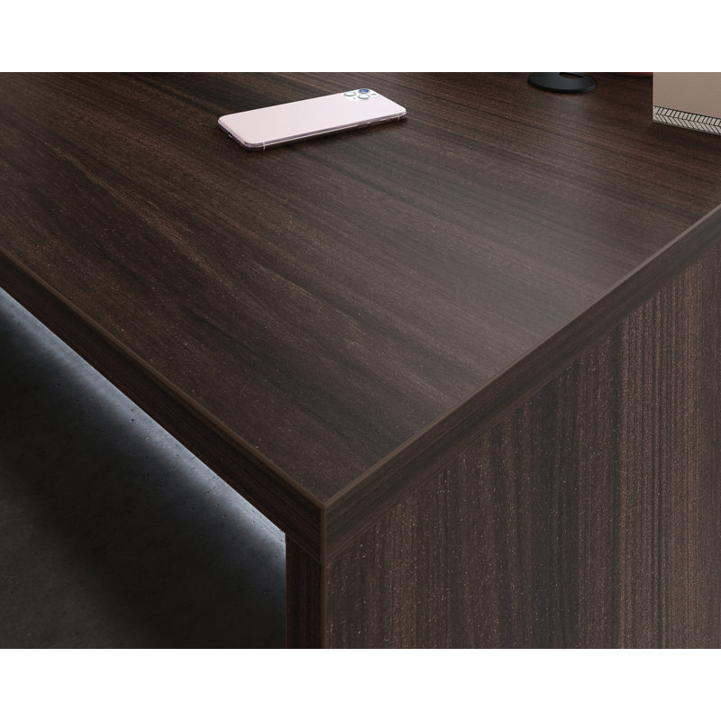Coquille de bureau Harriss / Cred / retour Ne, Orme noble, H 29,291 po x l 71,102 po x P 29,528 po