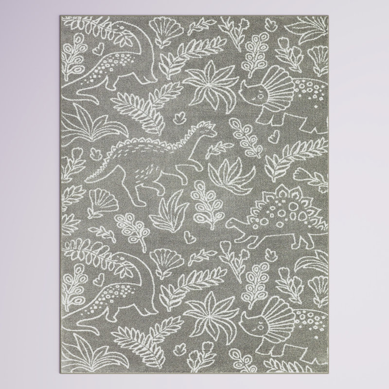Tapis à imprimé animal Hartig, Rectangle 5 pi 3 po x 7 pi, Bleu