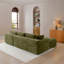 Canapé modulaire 105 po, canapé modulaire Cloud avec assise profonde, canapé modulaire moderne en L avec méridienne, fauteuils rembourrés pour salon, sans assemblage, (VERT)