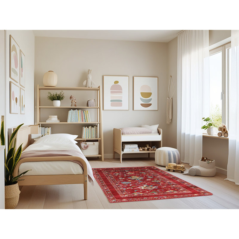 Tapis oriental rouge Fyllia, Rectangle 4 pi x 6 pi