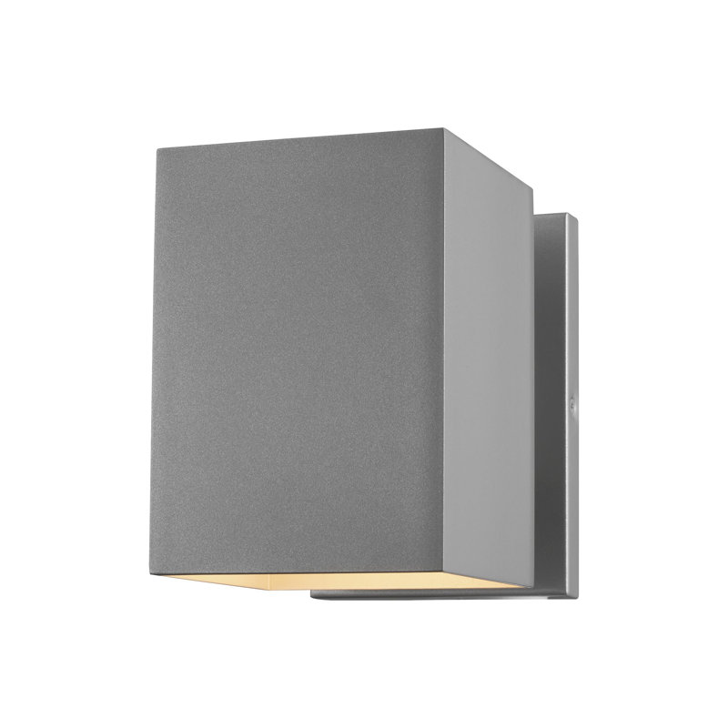 Applique murale d'extérieur Dyer, Nickel brossé peint, H 7 po x l 5 po x P 7,75 po, Non