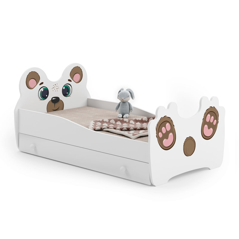Teddy Bear children's bed with drawer, Cot Bed/Toddler (70 x 140cm)