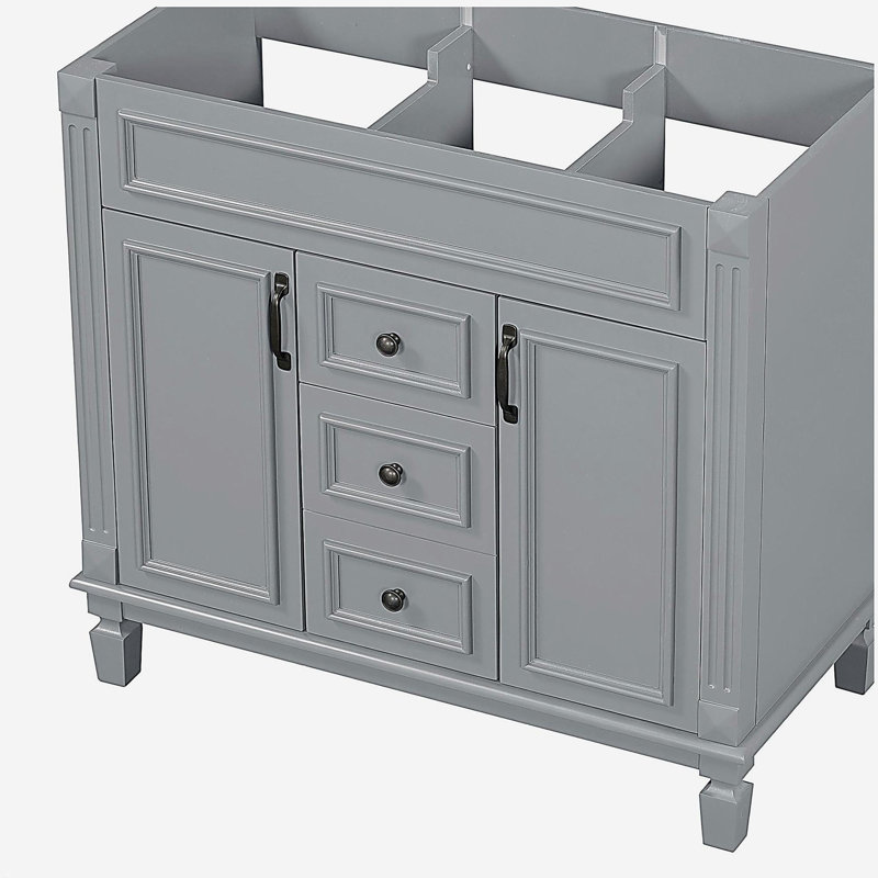 Meuble-lavabo 36 po sans lavabo supérieur, armoire seulement, armoire de rangement moderne avec 2 portes à fermeture douce